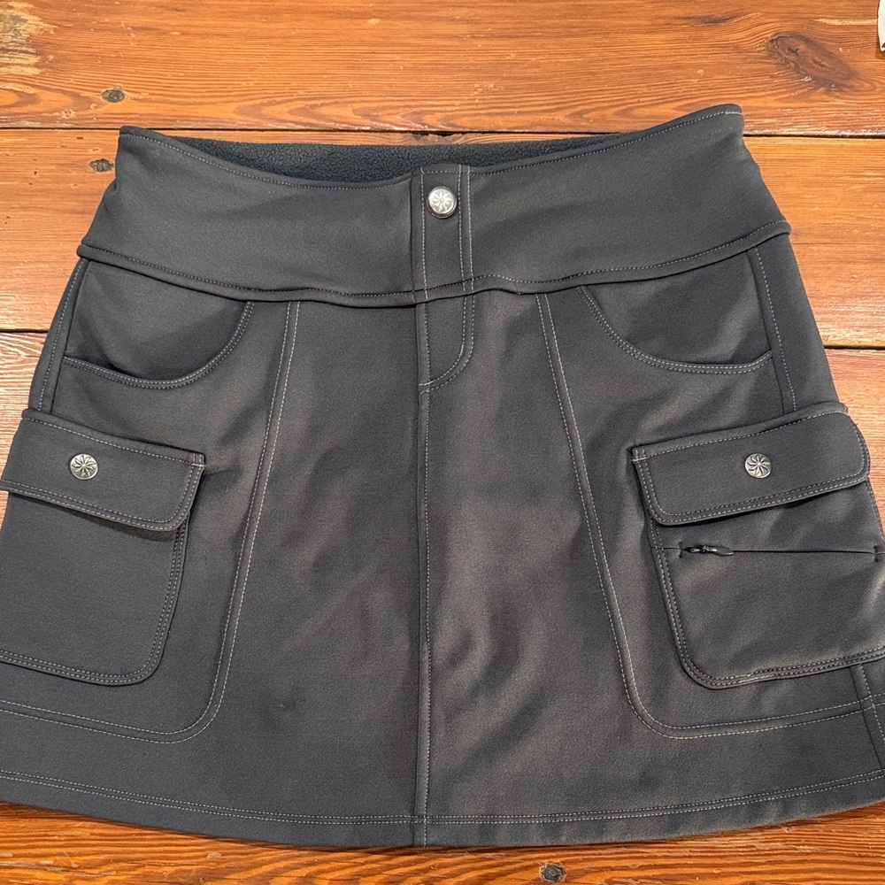 Athleta Charcoal Fleece Mini Skirt